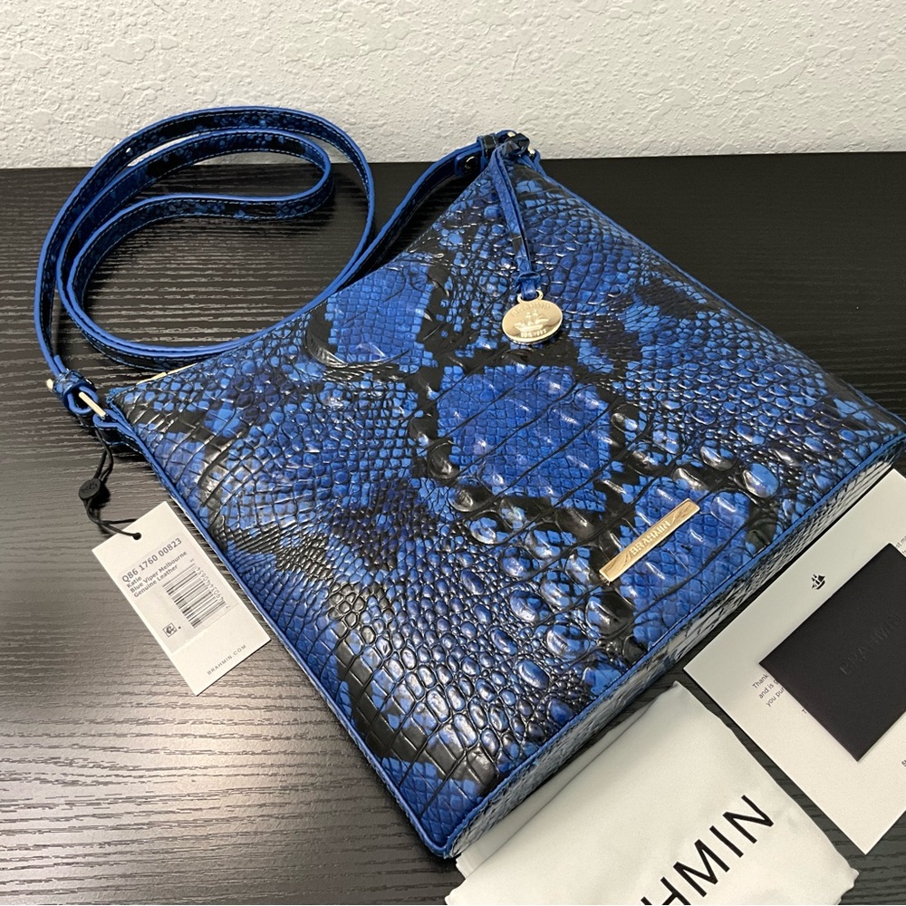 Brahmin Katie BLUE VIPER MELBOURNE W/ 2 Eyes GORGEOUS NWT
